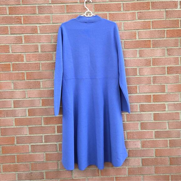 Ann Taylor Mock Neck Flare Sweater Dress Size XL Blue - Picture 3 of 6